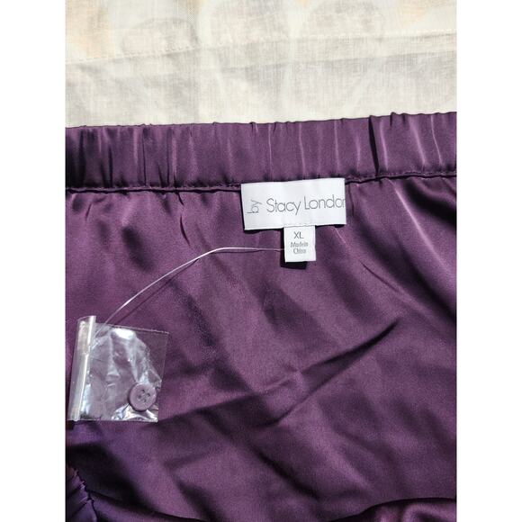 By Stacy London Addable Shirt Skirt sz XL Mini Silky Touch Purple Faux Button - Picture 5 of 7